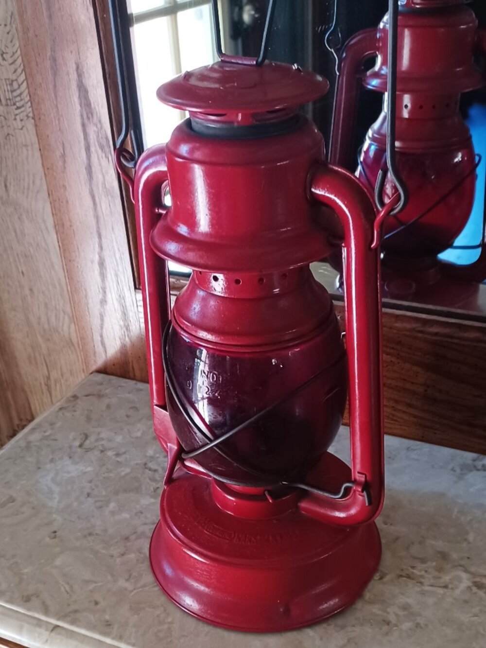 Vtg RARE Dietz Little Wizard Lantern NY USA Red Globe Glass ALL ORIGINAL